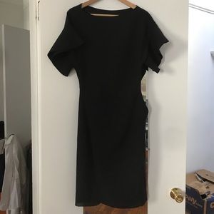 Reiss Black Ruffle Sleeve Dress